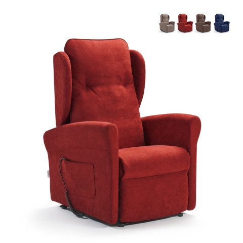 Armchair with 2 motors in fabric with lift-up system and wheels Omega Promotion