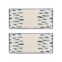 Set of 2 Marechiaro Rectangular Ceramic Serving Plates 36x16cm Promotion