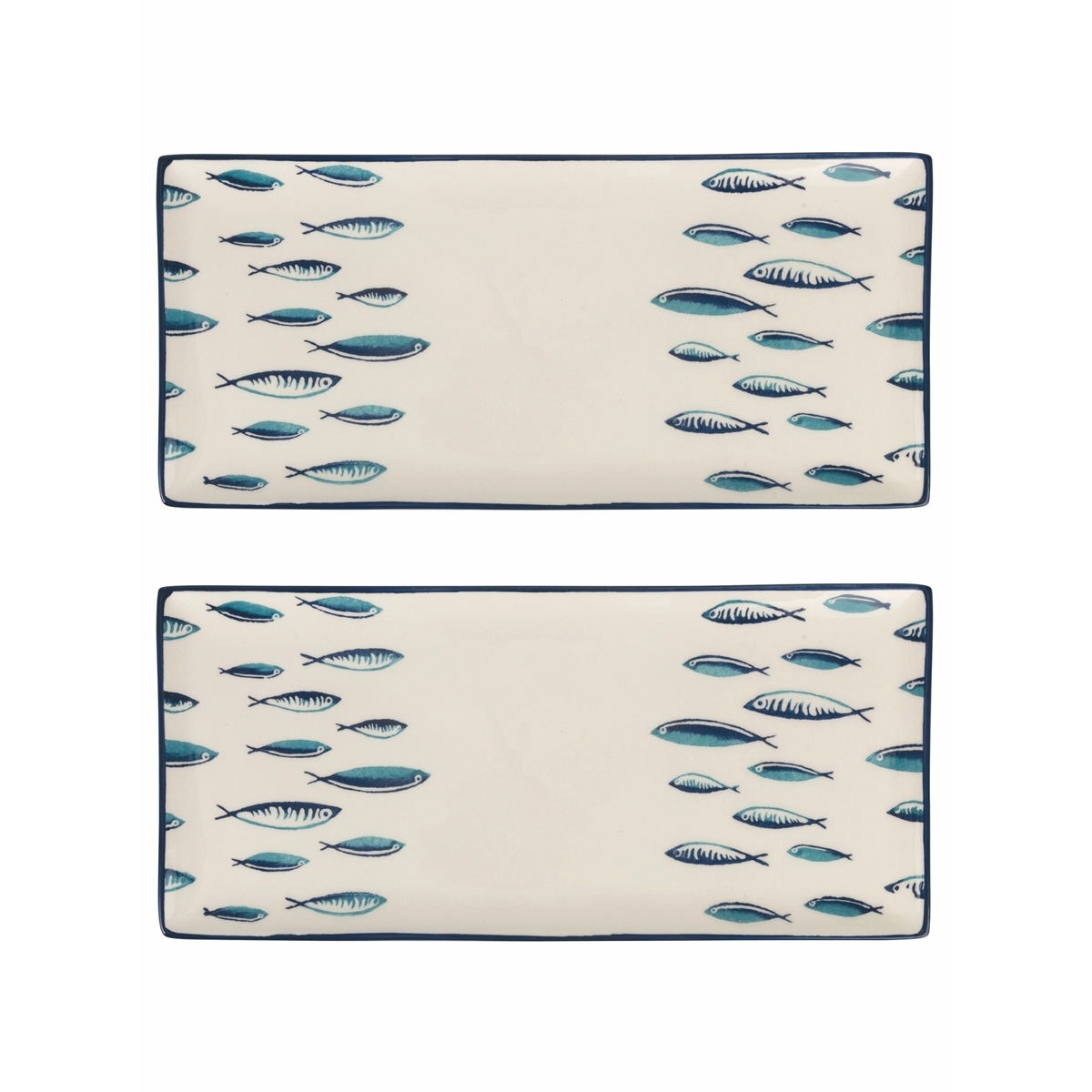 Set of 2 Marechiaro Rectangular Ceramic Serving Plates 36x16cm Promotion