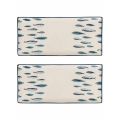 Set of 2 Marechiaro Rectangular Ceramic Serving Plates 36x16cm Promotion