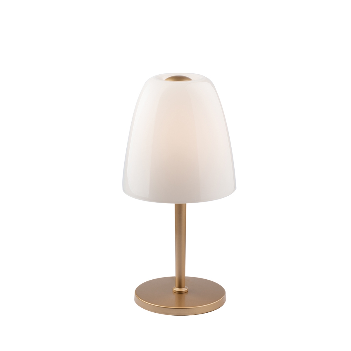 Gold Metal Table Lamp with White Glass Diffuser Ares T