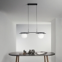 Chaplin LS Metal Pendant Light with Two Glass Shades On Sale