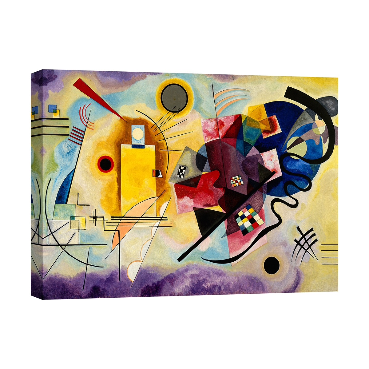 Modern Abstract Canvas Print Yellow, Red & Blue Kandinsky Promotion
