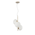 Ripple 3-Light Gold Metal Chandelier with White Glass for Living Room On Sale