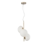 Ripple 3-Light Gold Metal Chandelier with White Glass for Living Room On Sale