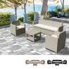 Grand Soleil Positano rattan garden lounge sofa coffee table armchairs 5 seats for outdoor use Sale