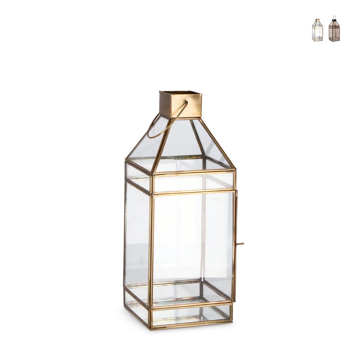 Siwan Indoor Metal Candle Lantern 16x16x42cm