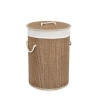 Zahara Round Bamboo Laundry Basket with Beige Liner 35x50 Promotion