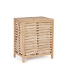 Bamboo Wood Laundry Hamper with 2 Removable Bags 50x60cm Cayden Promotion