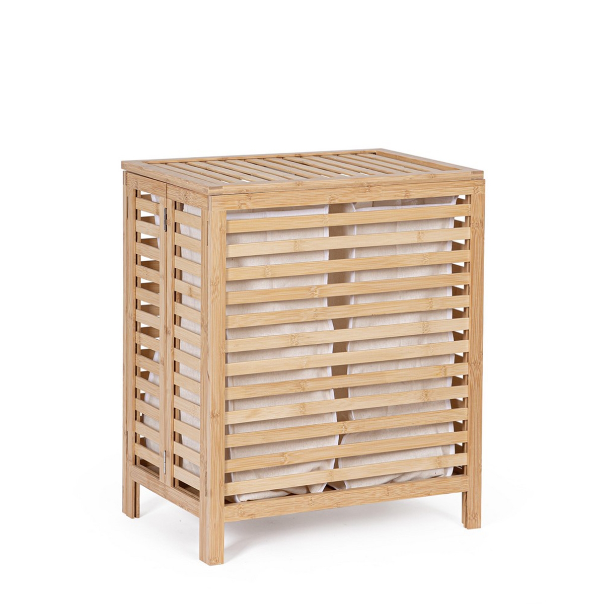 Bamboo Wood Laundry Hamper with 2 Removable Bags 50x60cm Cayden