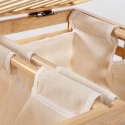 Bamboo Wood Laundry Hamper with 2 Removable Bags 50x60cm Cayden Offers