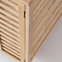 Bamboo Wood Laundry Hamper with 2 Removable Bags 50x60cm Cayden Sale