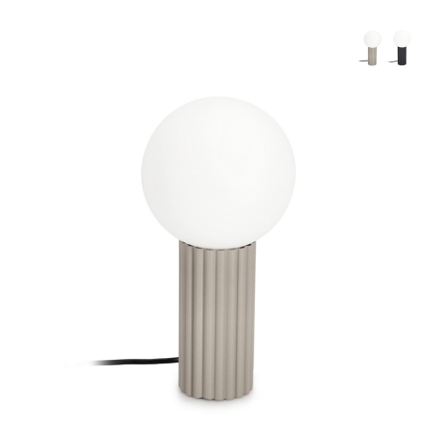 Minimalist Style Table Lamp with Round Glass Shade Ø15x30cm Delphine Promotion