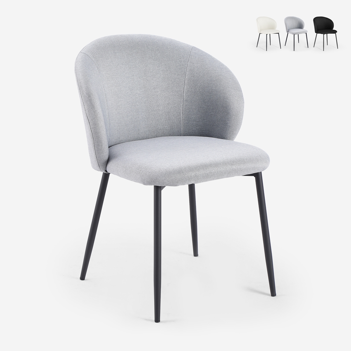 Kadim Modern Dining and Kitchen Chair with Designer Fabric