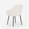 Modern Chenille Dining Chair with Armrests - Daiva On Sale