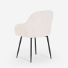 Modern Chenille Dining Chair with Armrests - Daiva On Sale