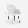 Modern Chenille Dining Chair with Armrests - Daiva Model