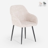 Modern Chenille Dining Chair with Armrests - Daiva Promotion