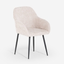 Modern Chenille Dining Chair with Armrests - Daiva Discounts