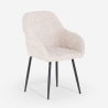 Modern Chenille Dining Chair with Armrests - Daiva Discounts