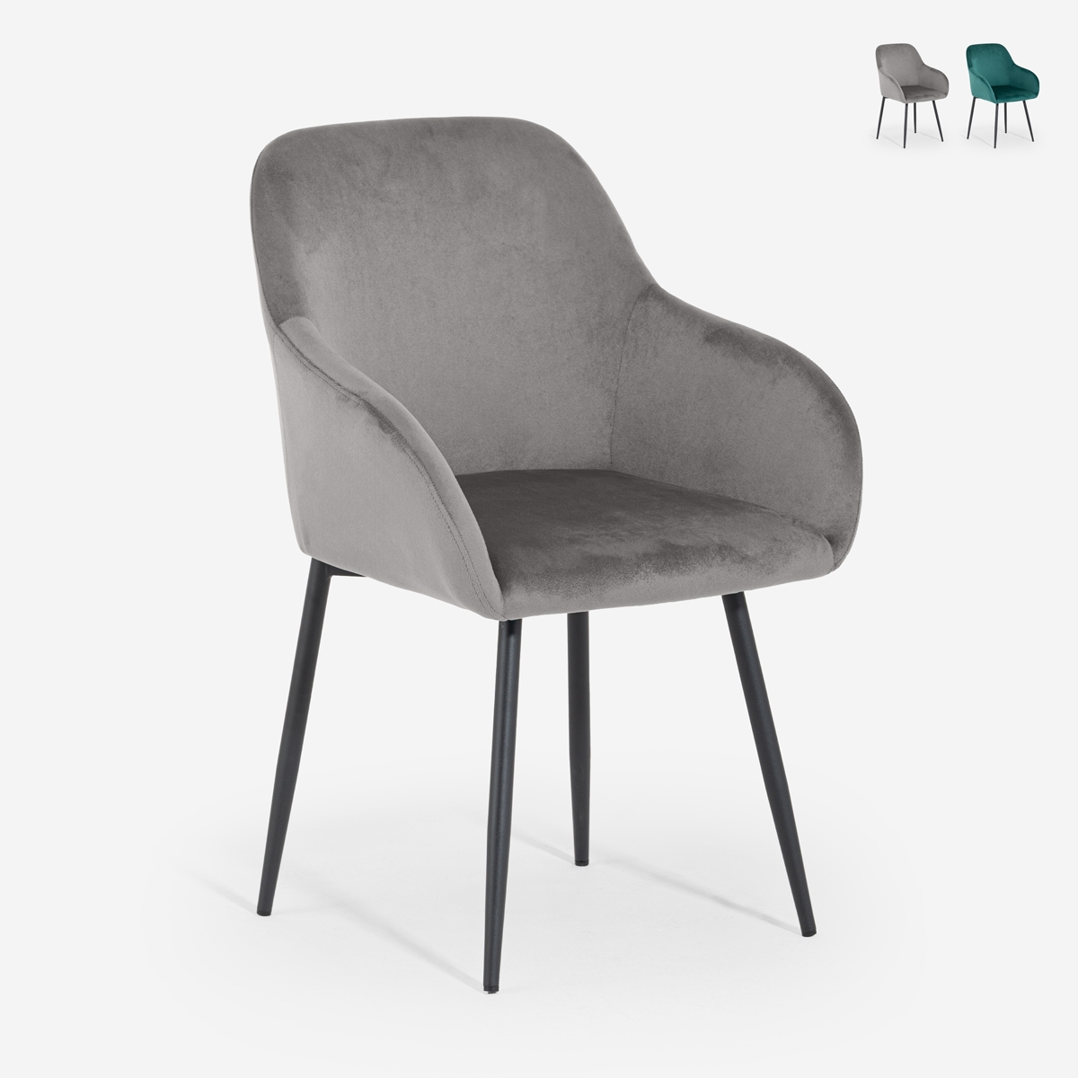 Karta Velvet Dining Armchair with Armrests Promotion