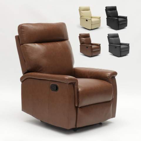 Aurora Relax Armchair with Footrest made of High-Quality Eco Leather Promotion