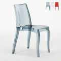 Cristal Light stackable polycarbonate transparent kitchen and bar chairs Grand Soleil Design Promotion