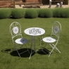 White Table Set with 2 Folding Outdoor Chairs Le Regole della Colazione On Sale