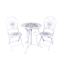 White Table Set with 2 Folding Outdoor Chairs Le Regole della Colazione Promotion