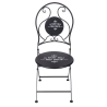 Outdoor Folding Table Set with 2 Black Iron Chairs - Pausa Perfetta Offers