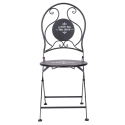 Outdoor Folding Table Set with 2 Black Iron Chairs - Pausa Perfetta Sale