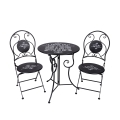 Outdoor Folding Table Set with 2 Black Iron Chairs - Pausa Perfetta Promotion