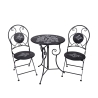 Outdoor Folding Table Set with 2 Black Iron Chairs - Pausa Perfetta Promotion
