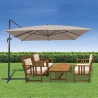 Deluxe 3x3 Aluminum Rotating Cantilever Garden Umbrella On Sale