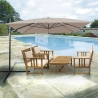 Deluxe 3x4 Rotating Offset Garden Umbrella On Sale
