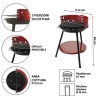 Steel Charcoal Round Barbecue with Adjustable Grill Brava Characteristics