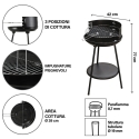 Charcoal Barbecue with Adjustable Round Grill Ø 38cm Grato Model