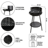 Charcoal Barbecue with Adjustable Round Grill Ø 38cm Grato Model