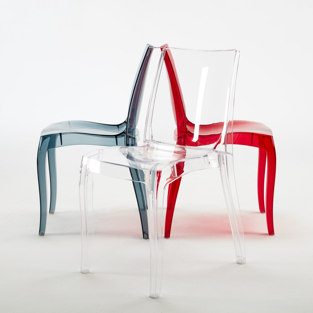 Cristal Light Design Transparent Plastic Chair Made In Italy For Home Interiors