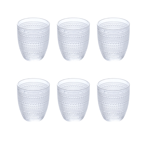 Set of 6 Decorated Glass Water Tumblers 325ml Roma Promotion