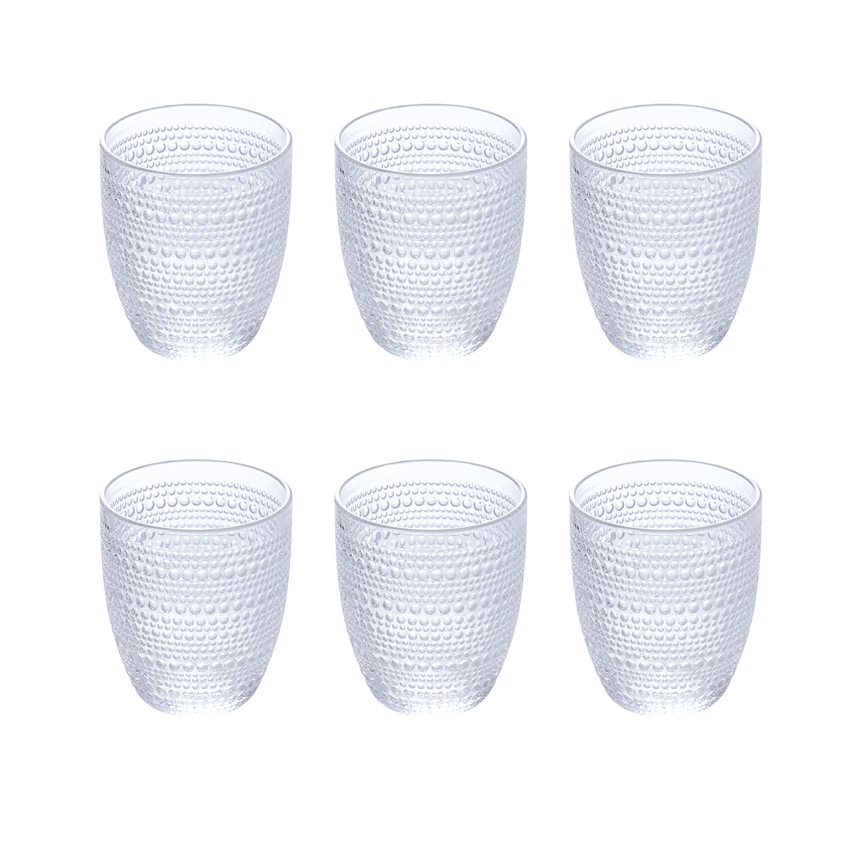 Set of 6 Decorated Glass Water Tumblers 325ml Roma Promotion