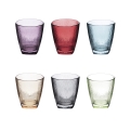 Set of 6 Multicolored Glass Water Tumblers, 330 ml - Color Promotion