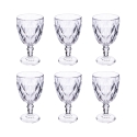 Set of 6 Transparent Glass Elizabeth Wine Glasses, 340 ml Promotion