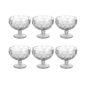 Set of 6 Elizabeth 400ml Clear Glass Ice Cream Bowls Promotion