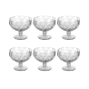 Set of 6 Elizabeth 400ml Clear Glass Ice Cream Bowls Promotion