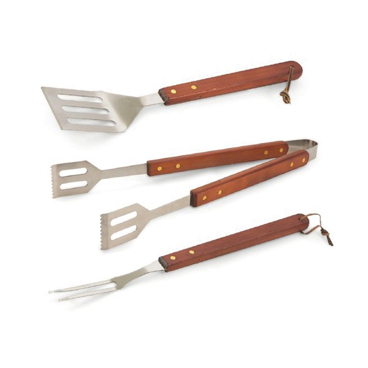 Firao 3-Piece Stainless Steel and Wood BBQ Tool Set Promotion