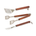 Firao 3-Piece Stainless Steel and Wood BBQ Tool Set Promotion