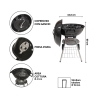 Torka Round Charcoal BBQ Grill with Lid and Wheels, Steel Model