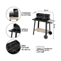 Charcoal Barbecue with Wheels and Adjustable Grill 48x28cm Noxor Catalog