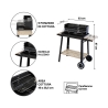 Charcoal Barbecue with Wheels and Adjustable Grill 48x28cm Noxor Catalog